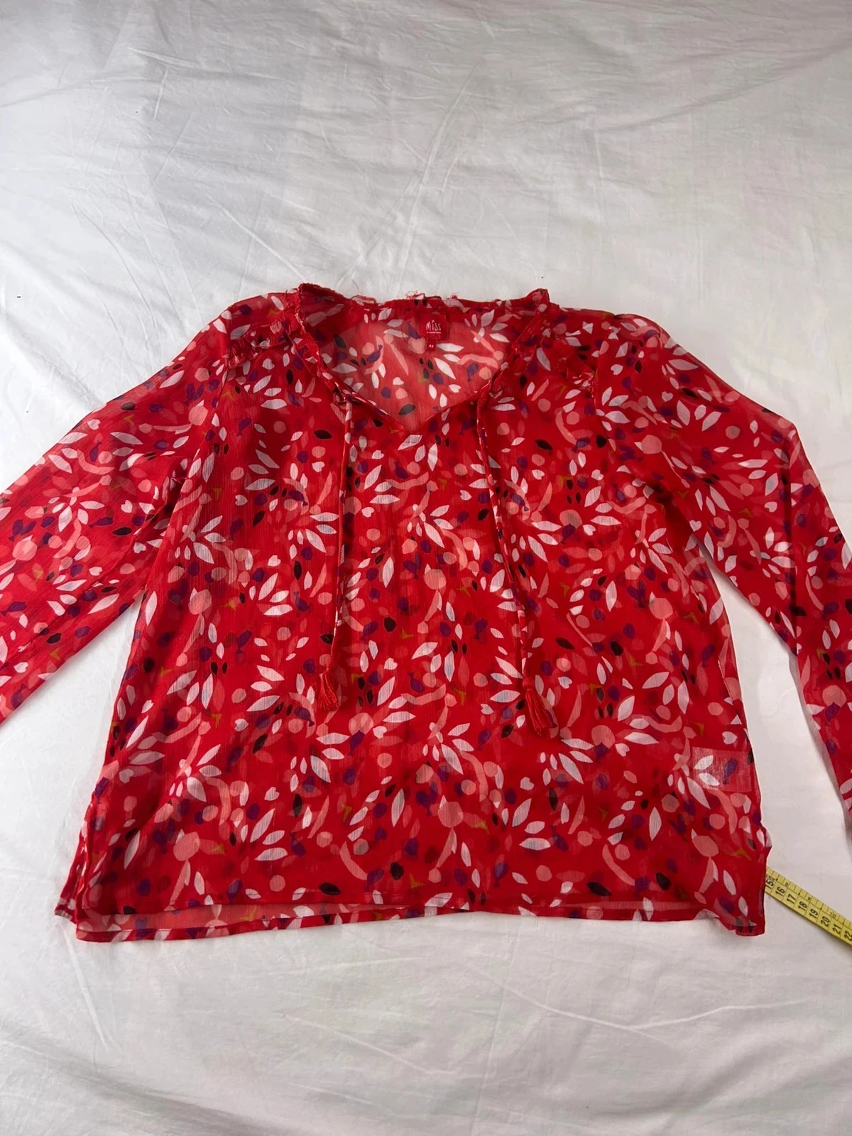 Blouse à manches courtes rouge transparent miss by captain tortue